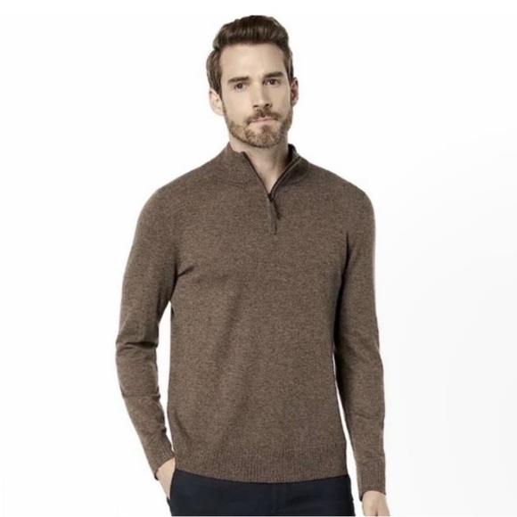 Smartwool Sparwood Half Zip Brown Sweater Size Medium - Picture 1 of 12